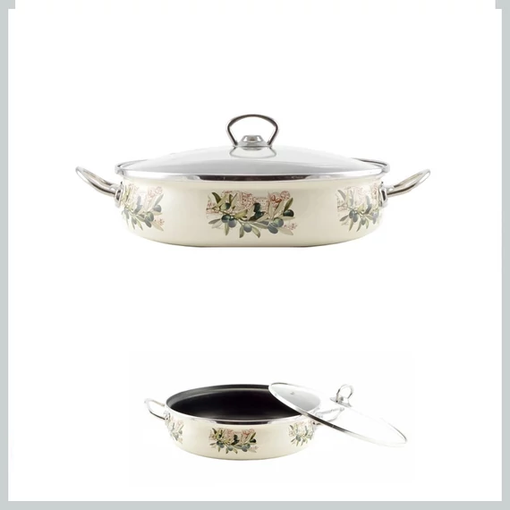 Perfect Home Oliva Padella smaltata 26 cm + coperchio in vetro 14835