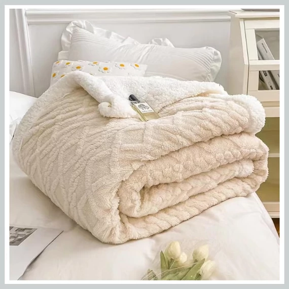 Sherpa di alta qualità in peluche beige 150x200 SSK2