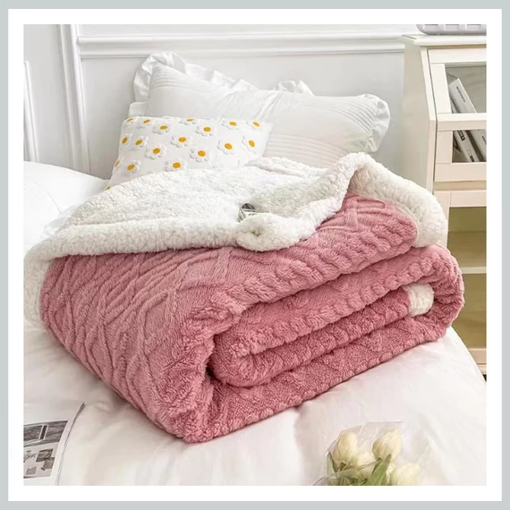 Sherpa di alta qualità, felpa rosa spessa 150x200 SSK3