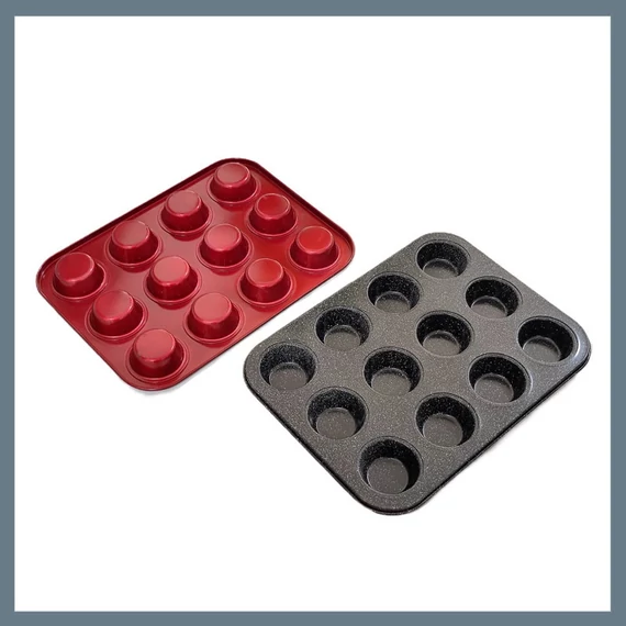 Perfect Home Scatola per muffin in metallo Linea Rossa 12 pz 19126