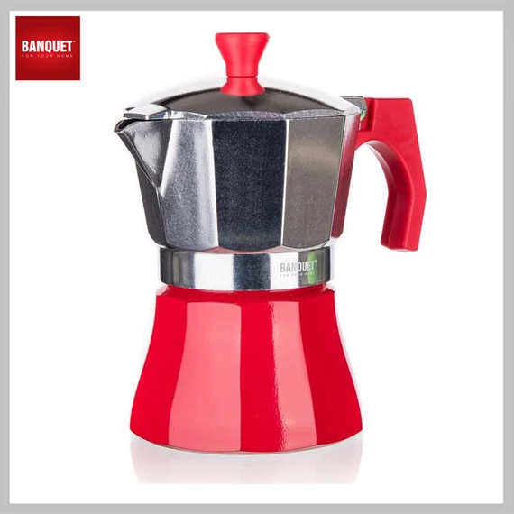 BANQUET Caffettiera CAMPI Rosso, 3 tazze 49025031