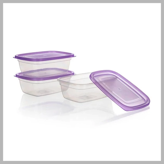 ACCASA Set di contenitori in plastica da 1,25 l, 3 pezzi, viola 55075049