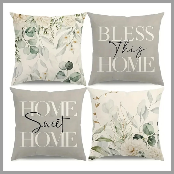 Cuscini decorativi grigi, 4 pezzi, 45 cm x 45 cm 601099860957239