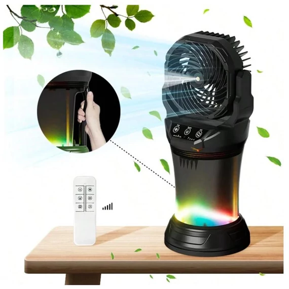 Ventilatore con telecomando, umidificatore e luce RGB - 82755591