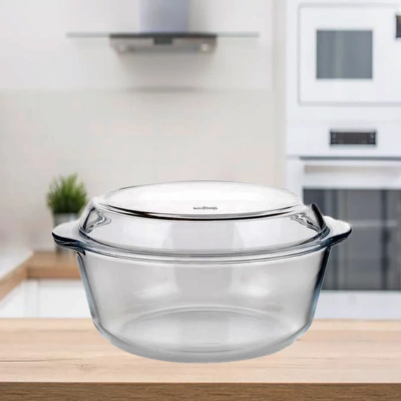 Teglia in vetro BORCAM 3,15l con coperchio, rotonda 3359013