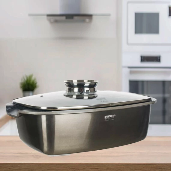 Teglia in alluminio METALLIC PLATINUM 40 x 22 x 16,5 cm 40051917