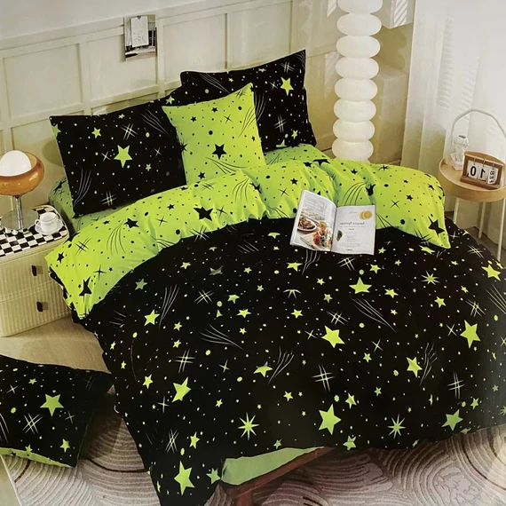 Copriletto 7 pezzi con stelle, marrone e bianco AB107-3