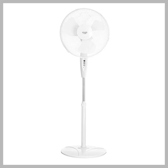 Ventilatore a piantana Adler - 40 cm, 90 W, bianco - AD7323w