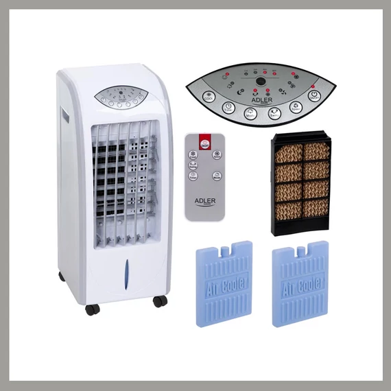 Refrigeratore d'aria mobile Adler - telecomando, refrigeratore d'aria raffreddato ad acqua con ghiaccio AD7915