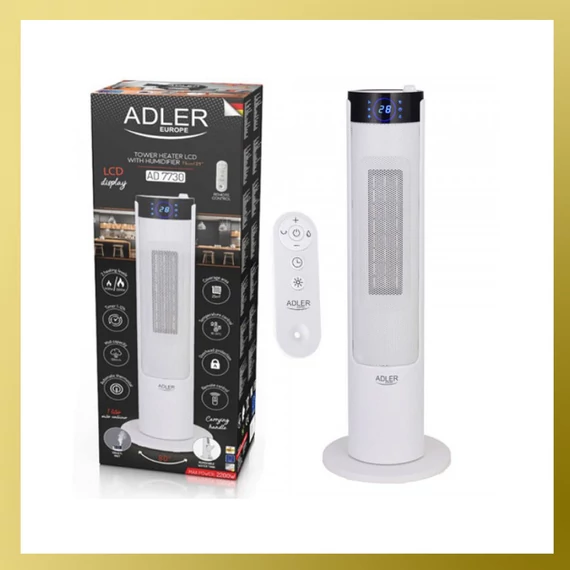 RISCALDATORE A COLONNA LCD CON UMIDIFICATORE 75 cm 2200W AD 7730