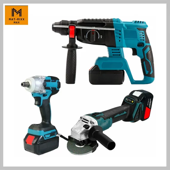 MAT-RIXX Set di utensili combinati da 3 pezzi con 2 batterie AMT-35