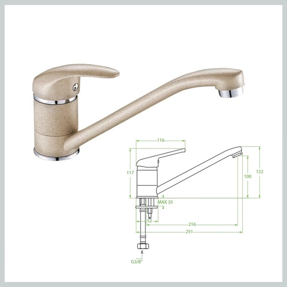 IGA Rubinetto per lavello da appoggio, beige BGG_460D