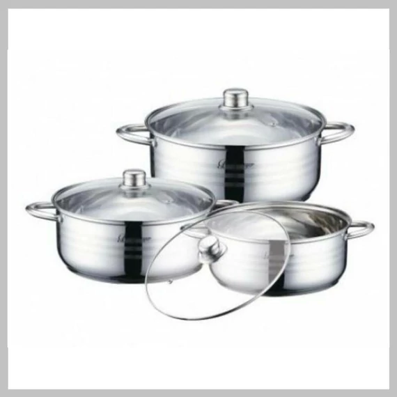 Set di casseruole in acciaio inox della linea Bjorghome, 6 pezzi, set (BL-1332)