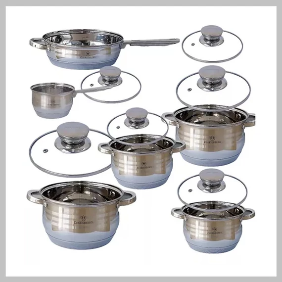 Set di pentole in acciaio inox 12 pezzi Bjorghome Line - BL-1340