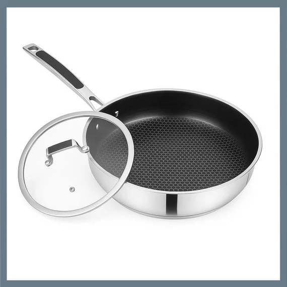 Bachmayer Padella in acciaio inox con coperchio 28 cm BM-1014-28