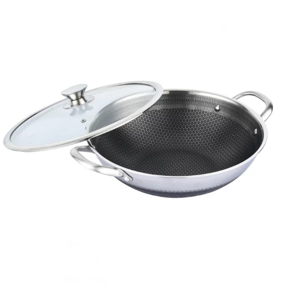 Teglia WOK in acciaio inox Bachmayer 32 cm BM-1032-32