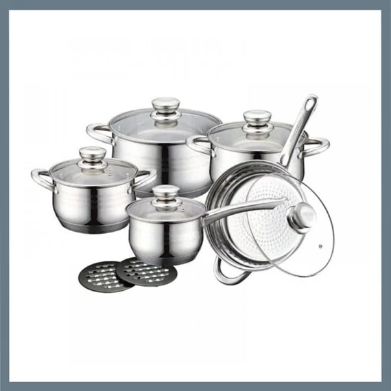 Bachmayer Set di pentole in acciaio inossidabile da 12 pezzi BM-1210