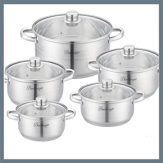 Bachmayer Set di pentole in acciaio inox da 10 pezzi BM-3010