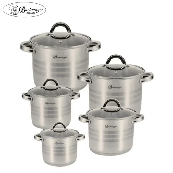 Bachmayer BM-345 Set di pentole in acciaio inox per induzione da 10 pezzi