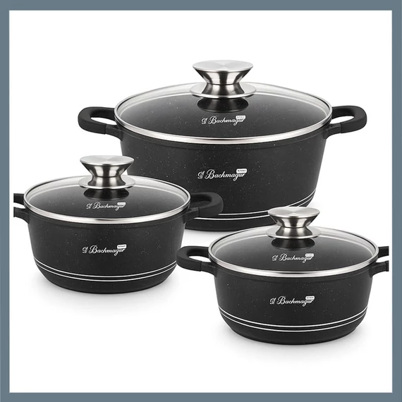 Bachmayer Set di piatti da 6 pezzi, nero BM-7772