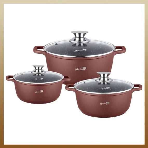 Set di pentole Bachmayer da 6 pezzi con rivestimento in marmo BM7863