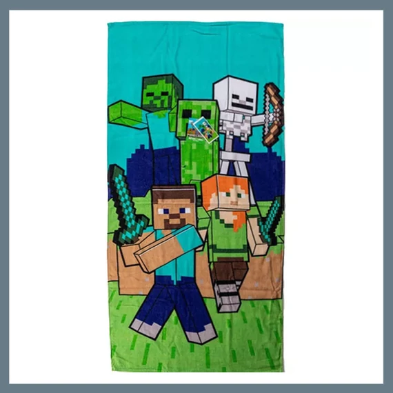 Asciugamano da bagno Minecraft, telo mare 70x140 cm CBX241254MC