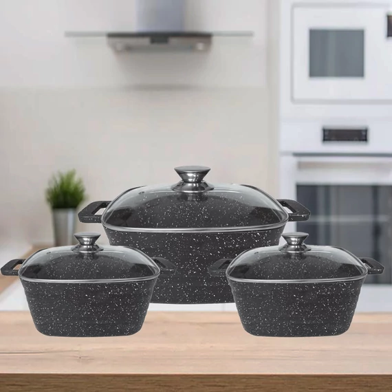 Cheffinger CF-SQC01 Set di 6 contenitori quadrati