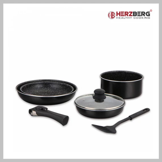 Set da cucina Herzberg da 7 pezzi HG-8090-7BK