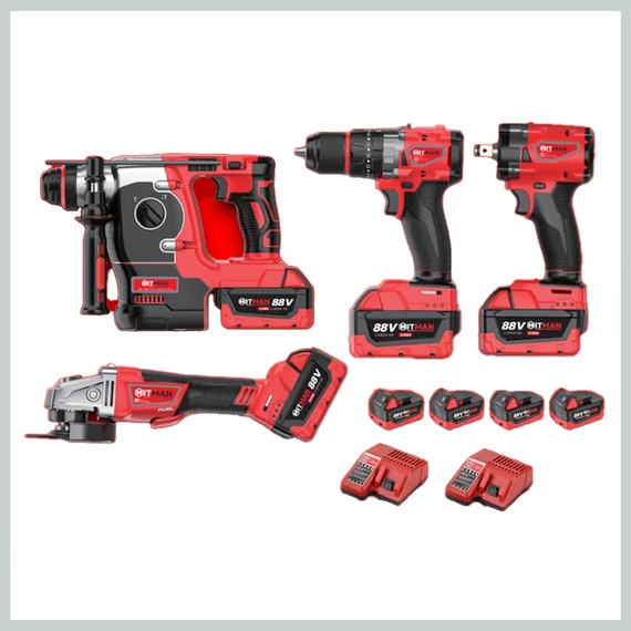 Hitman HT-M18-6829XC – Set di utensili a batteria da 88V (4 pezzi)