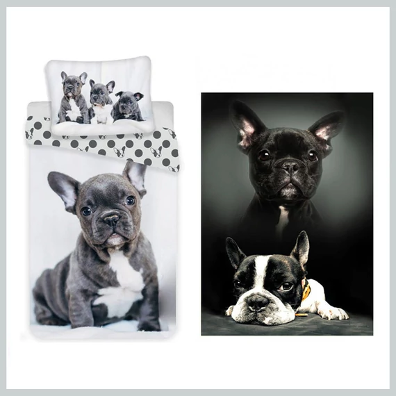 Buldog francese per copriletto e coperta in pile JVL0141