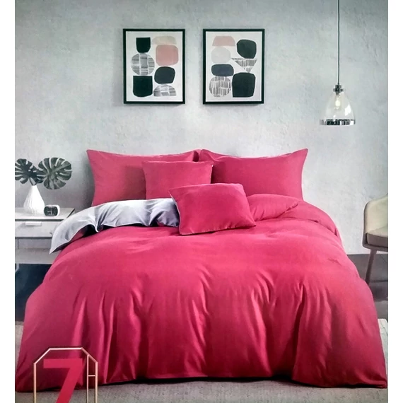 LUNA Set di biancheria da letto monocolore 7 pezzi - ciclamino