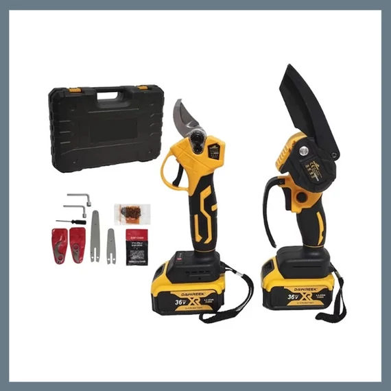 THO M-9034 – Set Mini Motosega e Forbici da Potatura a Batteria 36V (2 Batterie incluse)