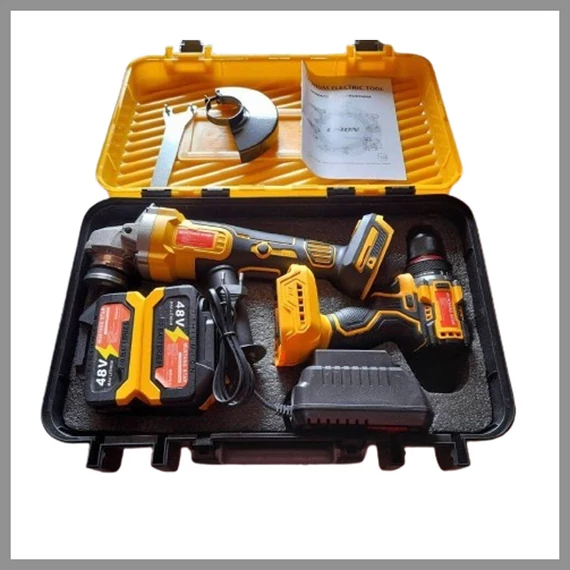 Set di utensili MUSTANG STAR smerigliatrice angolare e avvitatore 2 batterie 48 V MS-2X48V
