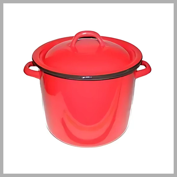Contenitore smaltato rosso con coperchio - 6 litri PFA6L
