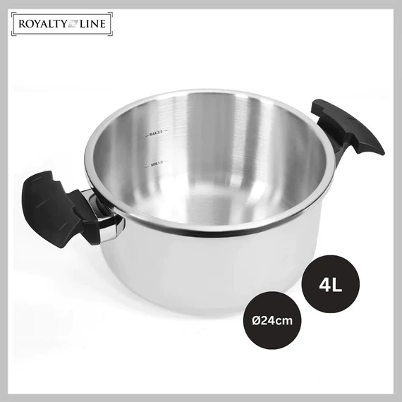 Royalty Line RL-24PS4L Pentola a pressione in acciaio inox 4 L – Ø 24 cm