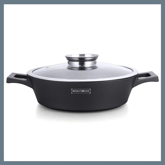 Royalty Line Padella bassa da 40 cm con rivestimento in marmo, 10,2 litri RL-MR40ML