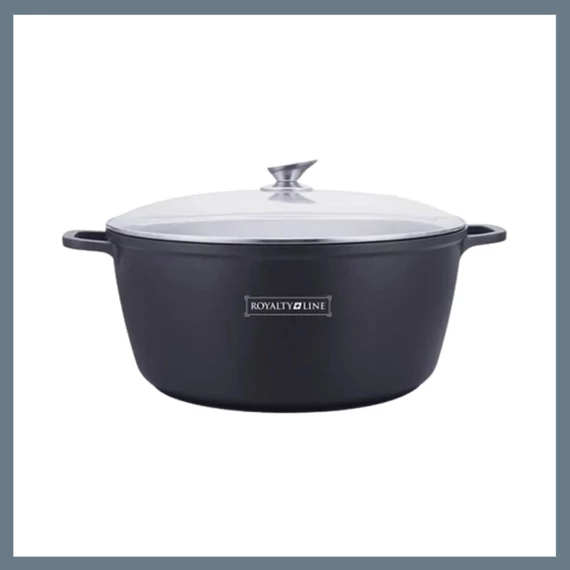 Pentola Royalty Line con coperchio in vetro e finitura in marmo RL-BS36M
