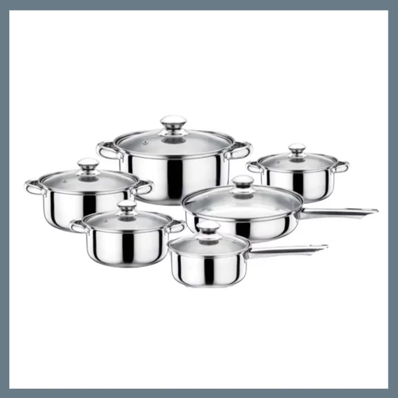 Set di pentole in acciaio inossidabile Stahlman, 12 pezzi ST-401