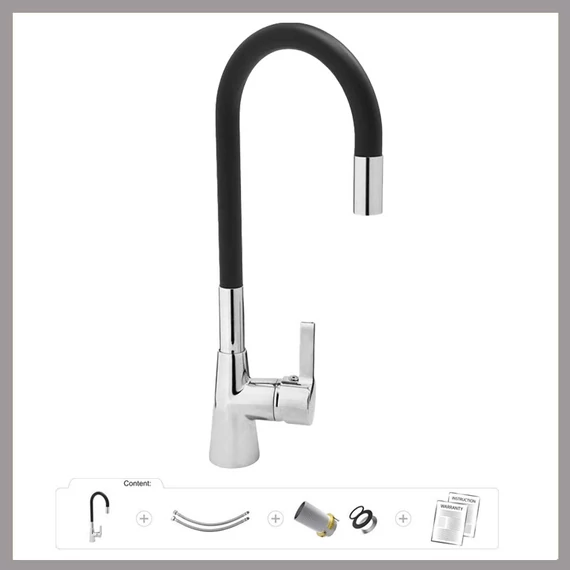 Rubinetto da cucina flessibile - Nero TO-75705