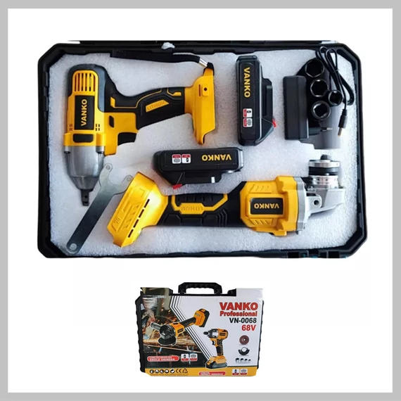 Set di chiavi e smerigliatrici angolari a batteria Vanko in valigetta 68V VN-0068