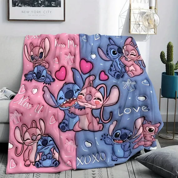 Coperta in poliestere con motivi a cuori 100x150 cm YT1291444
