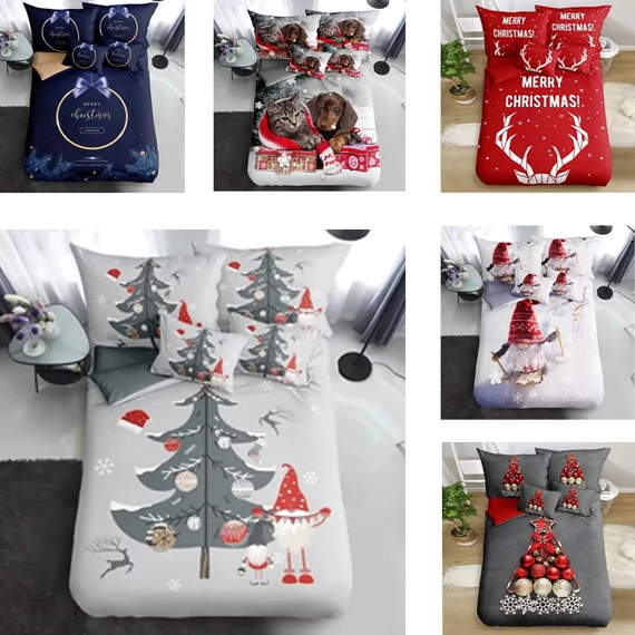 Set di 3 pezzi di biancheria da letto natalizia di alta qualità - assortimento casuale