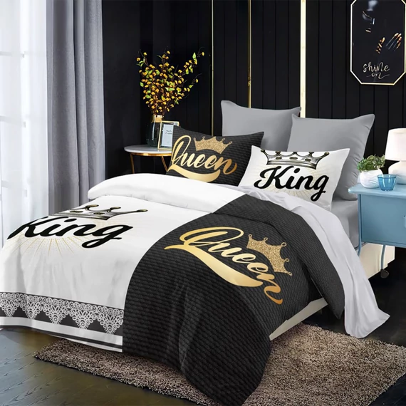 Biancheria da letto King & Queen in 7 pezzi king10