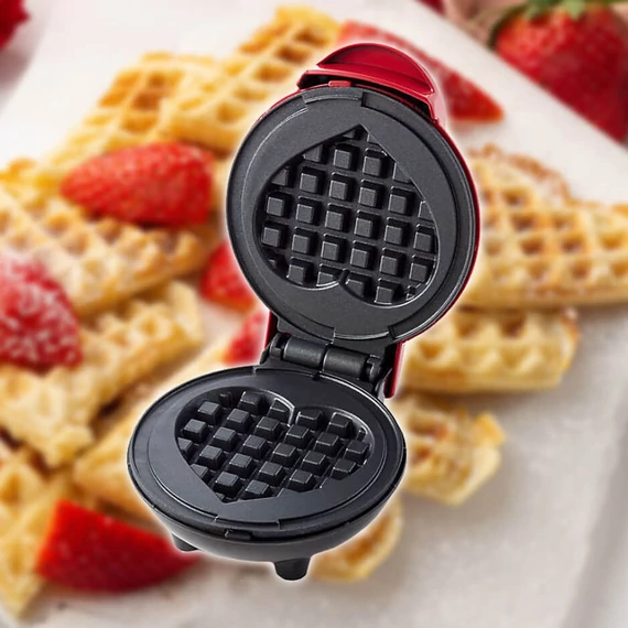 Mini waffle maker a forma di cuore 350W