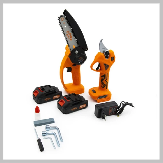 Mustang Star – Forbice da potatura elettrica e mini motosega a batteria con 2 batterie