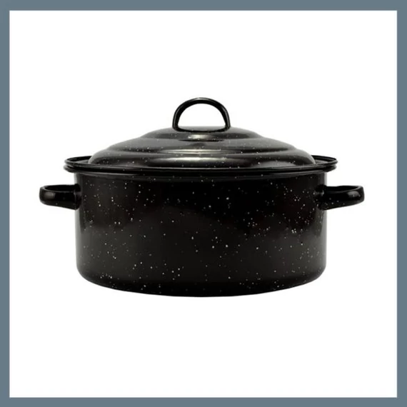 Perfect Home Pentola smaltata con coperchio 27 cm 2,8 litri Nera 10389