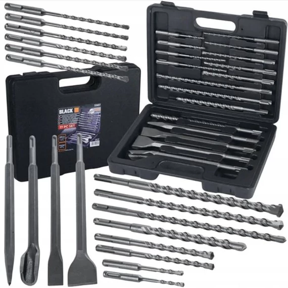 Set di punte e scalpelli BLACK SDS Plus, 17 pezzi – 33607