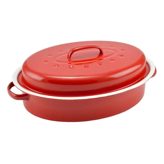 Perfect Home Forno smaltato 37*26cm Rosso-Bianco 10379