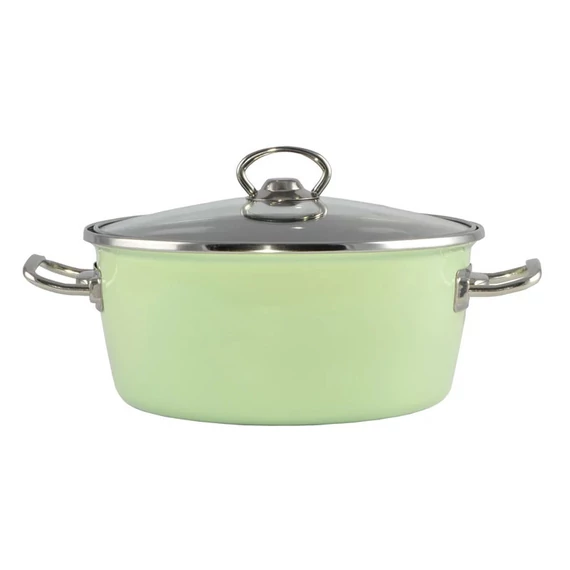 Perfect Home Green Elite Casseruola smaltata 24 cm + coperchio in vetro 10413