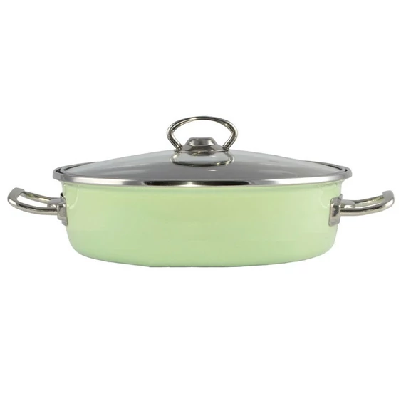 Perfect Home Green Elite Padella smaltata 24 cm + coperchio in vetro 10421